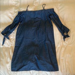 Off-the-shoulder Blue Summer Dress